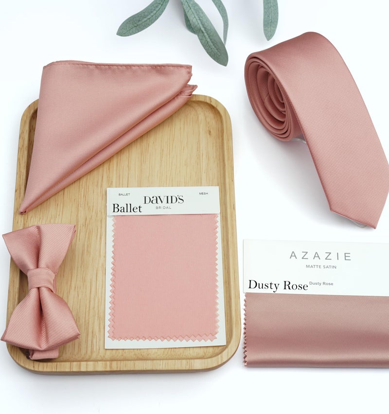 ZENXUS Solid Skinny Ties for Men, 2.5 inch Slim Rose Gold Necktie - Image 5